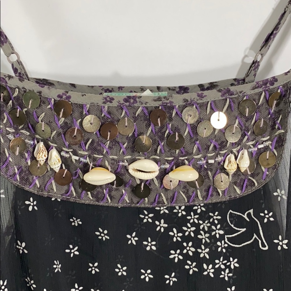 Free People Breezy Seashell Sequin Trim Dress Lg - Picture 3 of 10